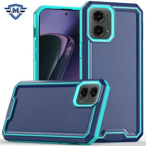 For Motorola Moto G Stylus 5G 2024 METKASE Rank Tough Strong Modern Fused Hybrid in Slide-Out Package - Blue