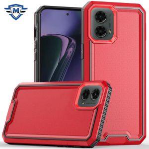 For Motorola Moto G Stylus 5G 2024 METKASE Rank Tough Strong Modern Fused Hybrid in Slide-Out Package - Red