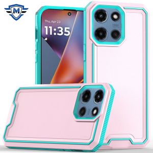 METKASE For Motorola Moto G 5G 2025 Rank Tough Strong Modern Fused Hybrid - Light Pink
