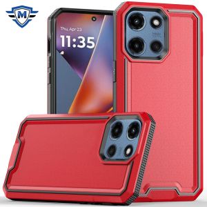 METKASE For Motorola Moto G 5G 2025 Rank Tough Strong Modern Fused Hybrid - Red