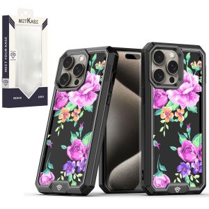 For Motorola Moto G Play 2023 METKASE Premium RANK Design Fused Hybrid in Slide-Out Package - Tropical Romantic Colorful Roses Floral
