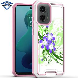 For Motorola Moto G 5G 2024 METKASE Premium RANK Design Fused Hybrid in Slide-Out Package - Green Floral