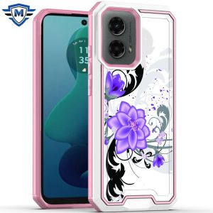 For Motorola Moto G 5G 2024 METKASE Premium RANK Design Fused Hybrid in Slide-Out Package - Purple Lily