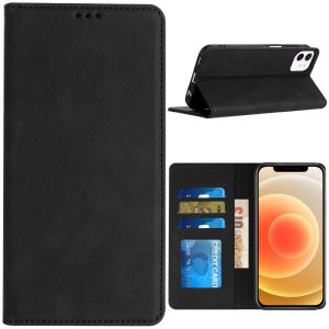 For iPhone 12 METKASE Wallet PU Vegan Leather ID Card Money Holder with Magnetic Closure in Slide-Out Package - Black