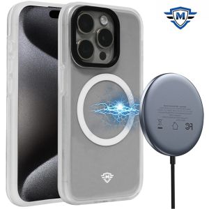 For iPhone 15 Pro METKASE Basic Transparent [Magnetic Circle] Premium Hybrid - Glitter Clear