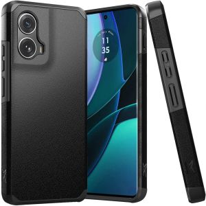 For Motorola Moto Edge 5G 2024 Tough Strong Hybrid (Magnet Mount Friendly) Case Cover - Black