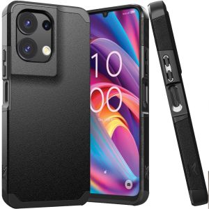 For TCL K32 5G Tough Strong Hybrid (Magnet Mount Friendly) Case Cover - Black