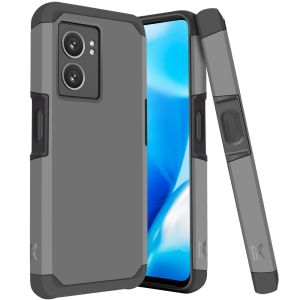 For OnePlus N300 5G Tough Strong Hybrid (Magnet Mount Friendly) Case Cover - Charcoal Grey