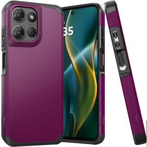 For Moto G Stylus 5G 2025 (Original Series) Tough Strong Shockproof Hybrid in Slide-Out Package - Dark Purple