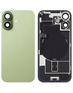 Back Glass With Steel Plate With Wireless NFC Charging MagSafe Magnet & Flashlight Flex Compatible For iPhone 17 (Green)