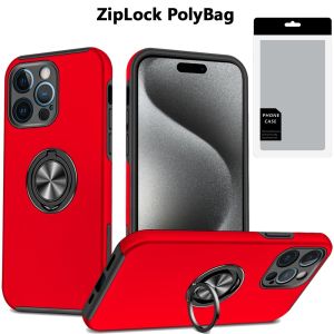 [PolyBag] For iP15 Pro Max CHIEF Oil Painted Magnetic Ring Stand Hybrid - Red