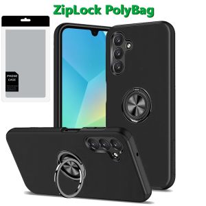 [PolyBag] For Samsung A16 5G CHIEF Oil Painted Magnetic Ring Stand Hybrid Case Cover - Black