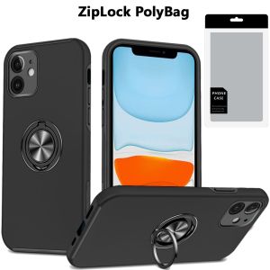 [PolyBag] For iPhone 16 6.1 inch CHIEF Oil Painted Magnetic Ring Stand Hybrid - Black