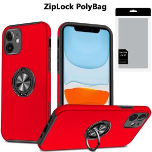 [PolyBag] For iPhone 11 CHIEF Oil Painted Magnetic Ring Stand Hybrid - Red