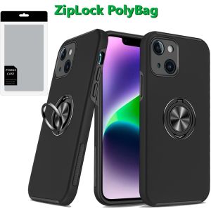 [PolyBag] For iPhone 14/13 CHIEF Oil Painted Magnetic Ring Stand Hybrid - Black