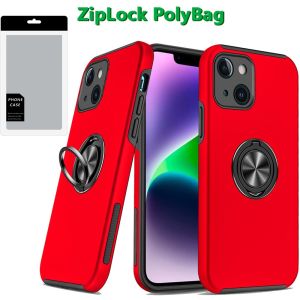 [PolyBag] For iPhone 14/13 CHIEF Oil Painted Magnetic Ring Stand Hybrid - Red