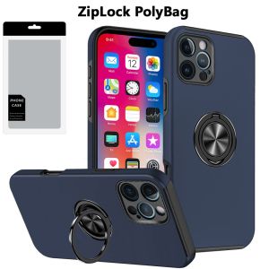 [PolyBag] For iPhone 16 Pro 6.3 inch CHIEF Oil Painted Magnetic Ring Stand Hybrid - Dark Blue