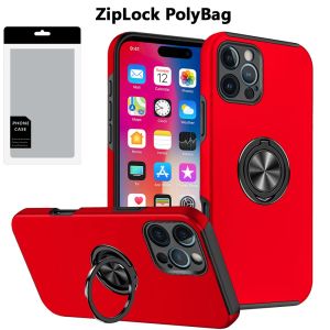 [PolyBag] For iPhone 16 Pro 6.3 inch CHIEF Oil Painted Magnetic Ring Stand Hybrid - Red