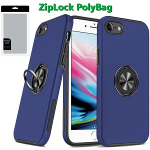 [PolyBag] For iPhone SE 3 (2022) SE/8/7 CHIEF Oil Painted Magnetic Ring Stand Hybrid - Dark Blue