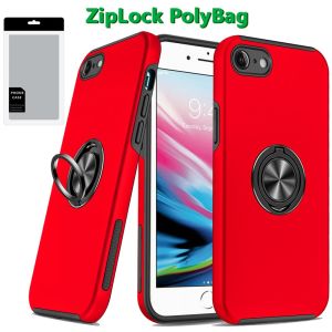 [PolyBag] For iPhone SE 3 (2022) SE/8/7 CHIEF Oil Painted Magnetic Ring Stand Hybrid - Red