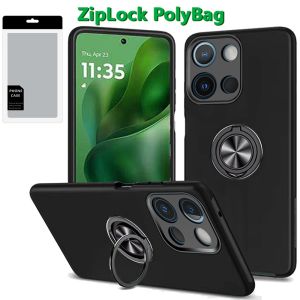 [PolyBag] For Motorola Moto G Power 5G 2025 CHIEF Oil Painted Magnetic Ring Stand Hybrid - Black