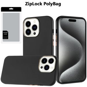 [PolyBag] For iP15 Pro Max Classy Slick Chromed Around Hybrid - Black