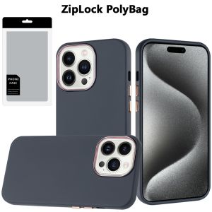 [PolyBag] For iP15 Pro Max Classy Slick Chromed Around Hybrid - Dark Blue