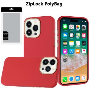 [PolyBag] For iPhone 16 Pro Max 6.9 inch Classy Slick Chromed Around Hybrid - Red