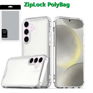 [PolyBag] For Samsung s25 Plus/s24 Plus Colored Shockproof Transparent Hard PC TPU Hybrid - Clear/Clear