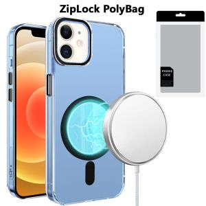[PolyBag] For iPhone 12 & iPhone 12 Pro Matching Clear Transparent Circle Design - Black