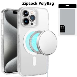 [PolyBag] For iP15 Pro Max PURE Transparent [Magnetic Circle] High Quality Ultra Thick Hybrid - Clear