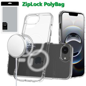 [PolyBag] For iPhone 16E / SE4 Thick Transparent [Magnetic Circle] Shockproof Hybrid - Clear