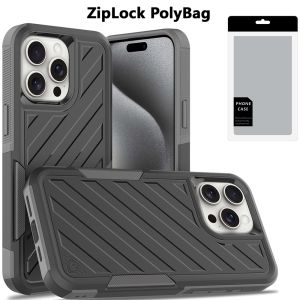 [PolyBag] For iP15 Pro Max Noble lined shockproof dual layer hybrid - Black/Grey