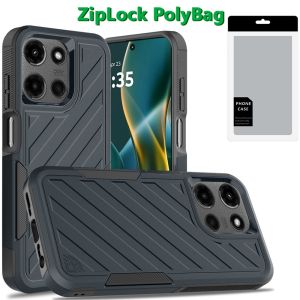 [PolyBag] For Moto G Stylus 5G 2025 Noble lined shockproof dual layer hybrid - Blue/Black