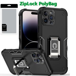 [PolyBag] For iPhone 14 Pro Max OPTIMUM Magnetic Ring Stand Hybrid - Black