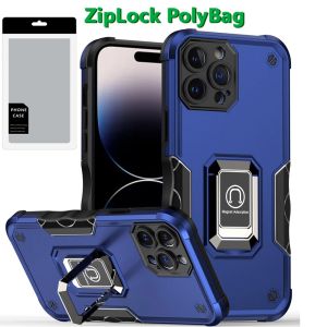[PolyBag] For iPhone 14 Pro Max OPTIMUM Magnetic Ring Stand Hybrid - Blue