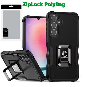 [PolyBag] For Samsung Galaxy A26 OPTIMUM Magnetic Ring Stand Hybrid - Black