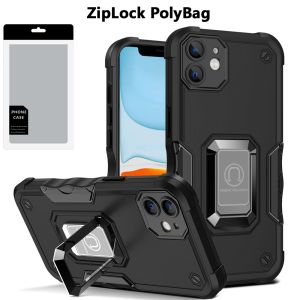 [PolyBag] For iPhone 11 OPTIMUM Magnetic Ring Stand Hybrid - Black