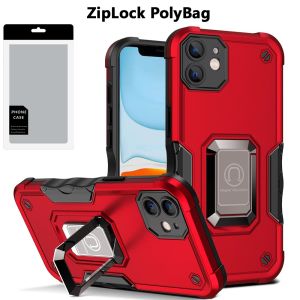 [PolyBag] For iPhone 11 OPTIMUM Magnetic Ring Stand Hybrid - Red