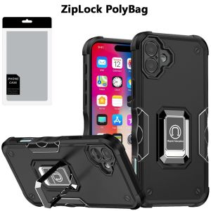 [PolyBag] For iPhone 16 6.1 inch OPTIMUM Magnetic Ring Stand Hybrid - Black