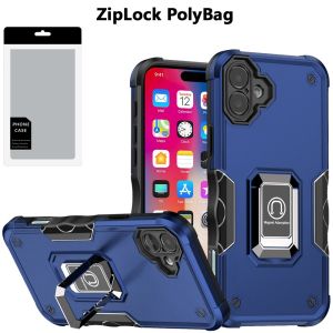 [PolyBag] For iPhone 16 6.1 inch OPTIMUM Magnetic Ring Stand Hybrid - Blue