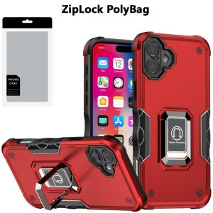 [PolyBag] For iPhone 16 6.1 inch OPTIMUM Magnetic Ring Stand Hybrid - Red