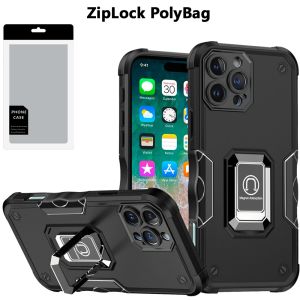 [PolyBag] For iPhone 16 Pro Max 6.9 inch OPTIMUM Magnetic Ring Stand Hybrid - Black