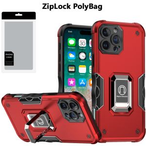[PolyBag] For iPhone 16 Pro Max 6.9 inch OPTIMUM Magnetic Ring Stand Hybrid - Red