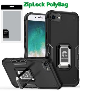 [PolyBag] For iPhone 16E / SE4 OPTIMUM Magnetic Ring Stand Hybrid - Black