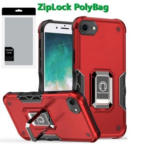 [PolyBag] For iPhone 16E / SE4 OPTIMUM Magnetic Ring Stand Hybrid - Red