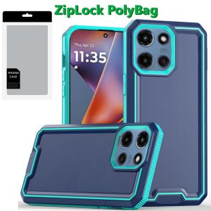 [PolyBag] For Motorola Moto G 5G 2025 Rank Tough Strong Modern Fused Hybrid - Blue