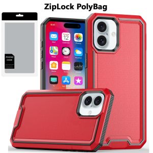 [PolyBag] For iPhone 16 6.1 inch Rank Tough Strong Modern Fused Hybrid - Red