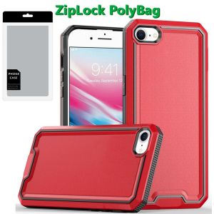[PolyBag] For iPhone SE 3 (2022) SE/8/7 Rank Tough Strong Modern Fused Hybrid - Red