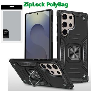 [PolyBag] For Samsung s25 Ultra Robust Magnetic Kickstand Hybrid - Black